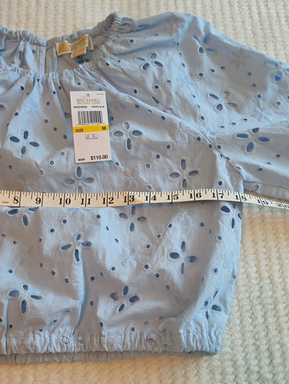 Michael Michael Kors Light Blue Lace Blouse